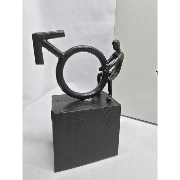Tiny Purple Seahorse LGBTQIA+ Cast Iron Male With Symbols Book Ends- Set Of 2 - Picture 4 of 14